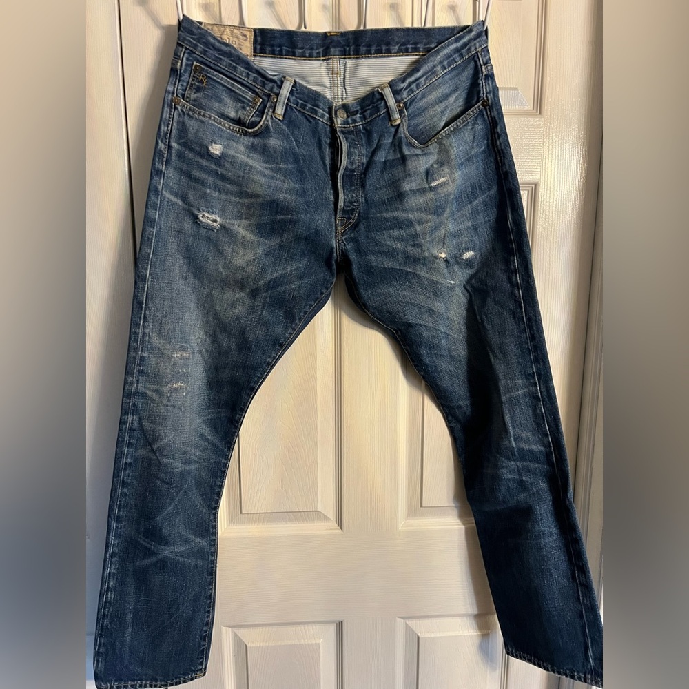 EUC Polo Ralph Lauren Distressed Denim Jeans 36x32